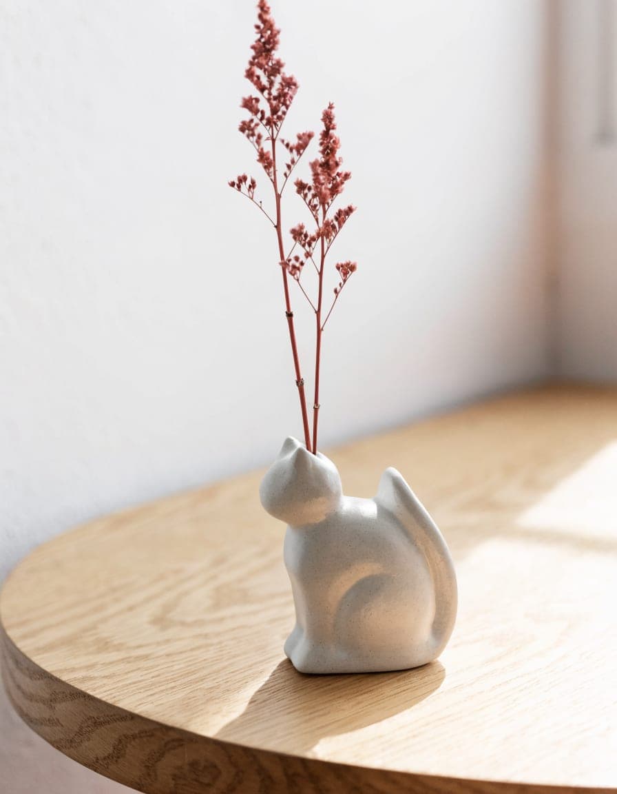 Seated Cat Vase